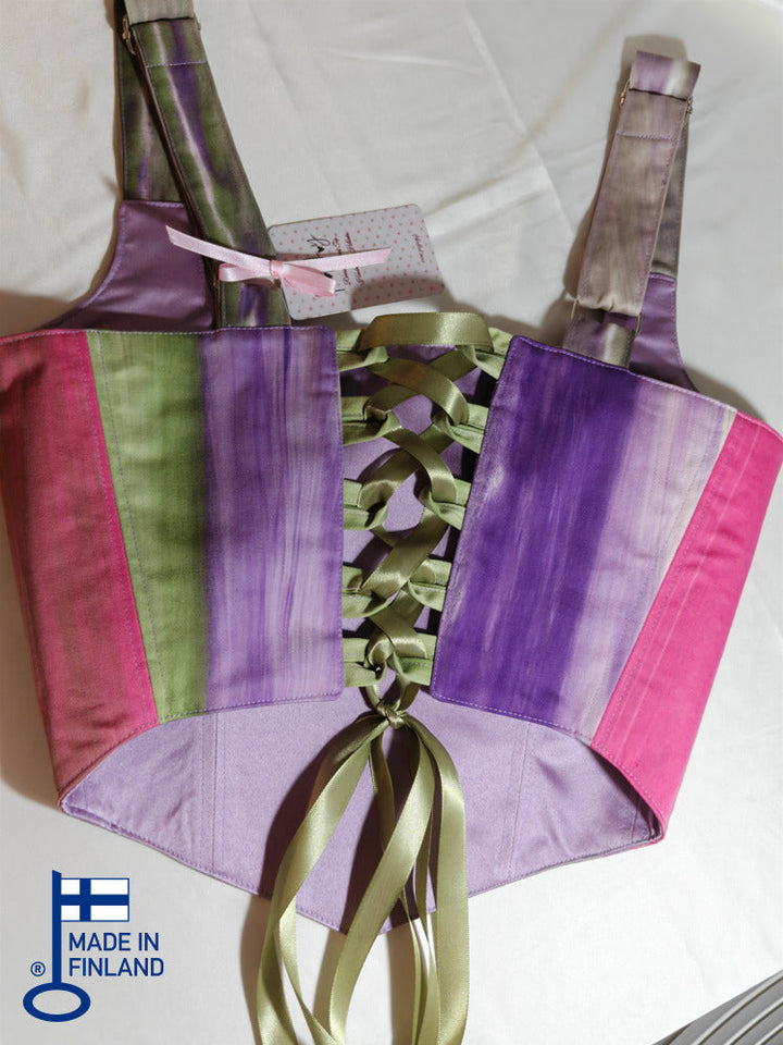 Purple &amp; Colorful pattern - Reversible Corset Top - Sample Sale — made in Finland — view 2