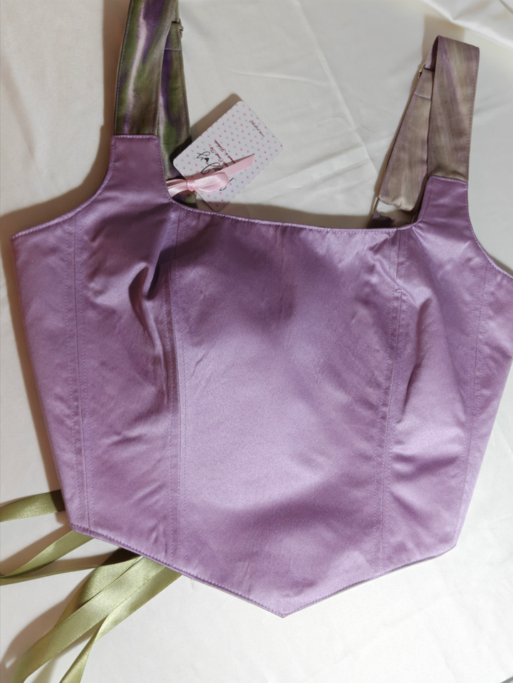 Purple &amp; Colorful pattern - Reversible Corset Top - Sample Sale - S-M