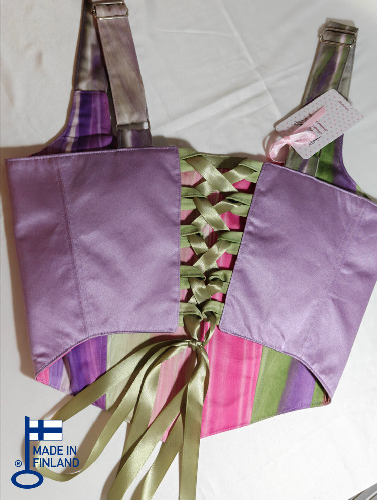 Purple &amp; Colorful pattern - Reversible Corset Top - Sample Sale — made in Finland — view 4