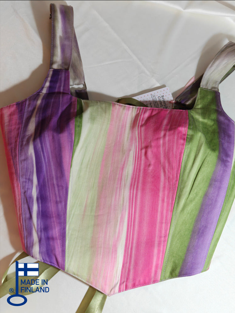 Purple & Colorful pattern - Reversible Corset Top - Sample Sale — made in Finland — view 1