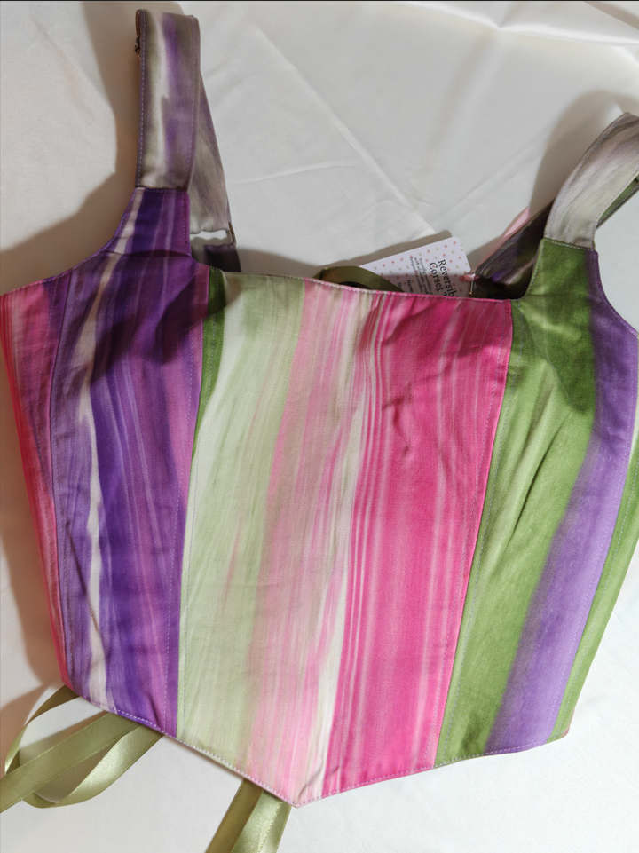 Purple &amp; Colorful pattern - Reversible Corset Top - Sample Sale - S-M
