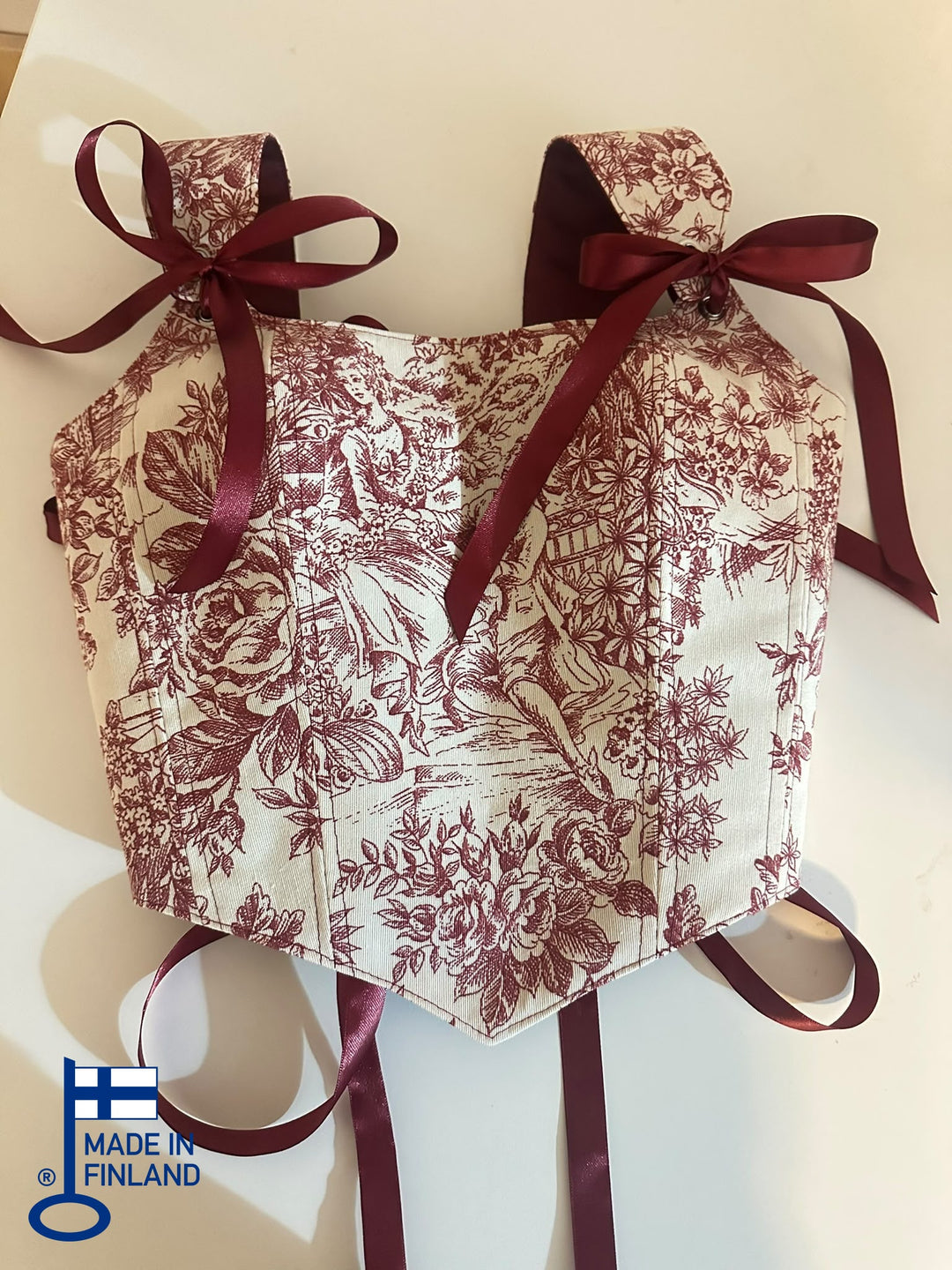 Red Jolie - Removable Straps - Reversible corset Top (Ready for Shipping) — made in Finland — view 2