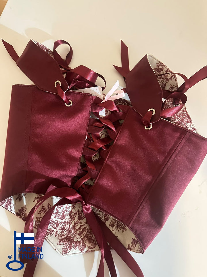 Red Jolie - Removable Straps - Reversible corset Top (Ready for Shipping) — made in Finland — view 4