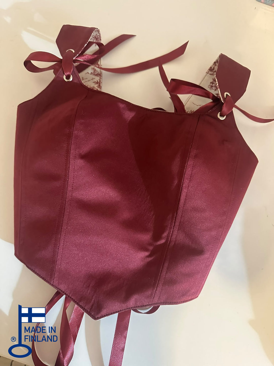 Red Jolie - Removable Straps - Reversible corset Top (Ready for Shipping) — made in Finland — view 5