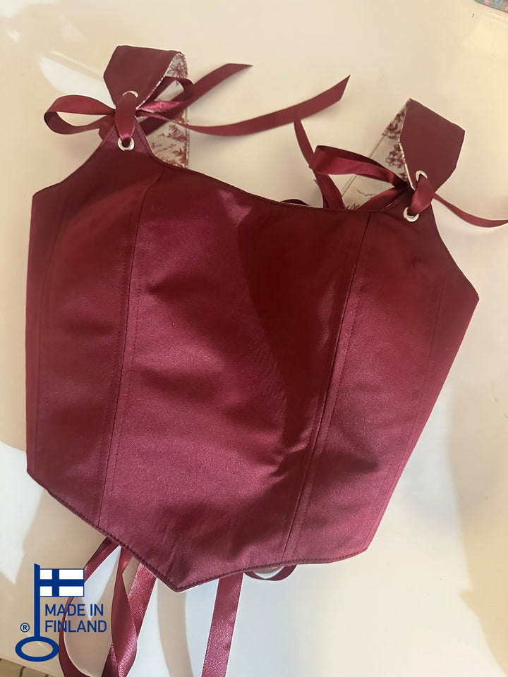 Red Jolie - Removable Straps - Reversible corset Top (Ready for Shipping) — made in Finland — view 5