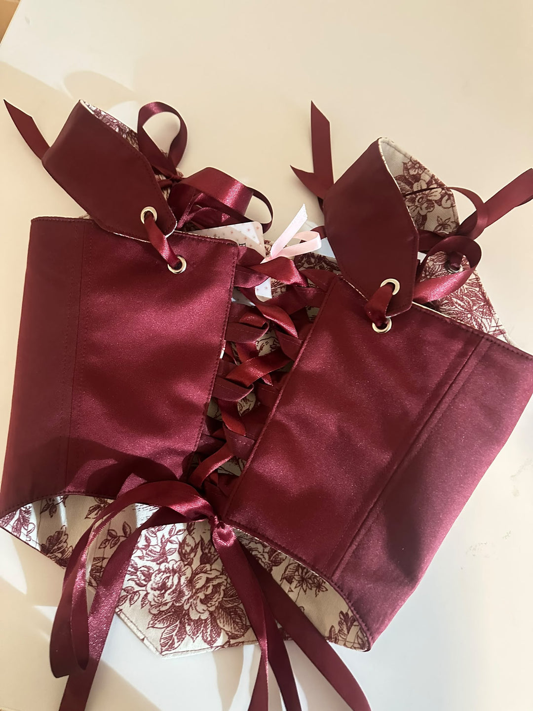 Red Jolie - Removable Straps - Reversible corset Top (Made to Order)