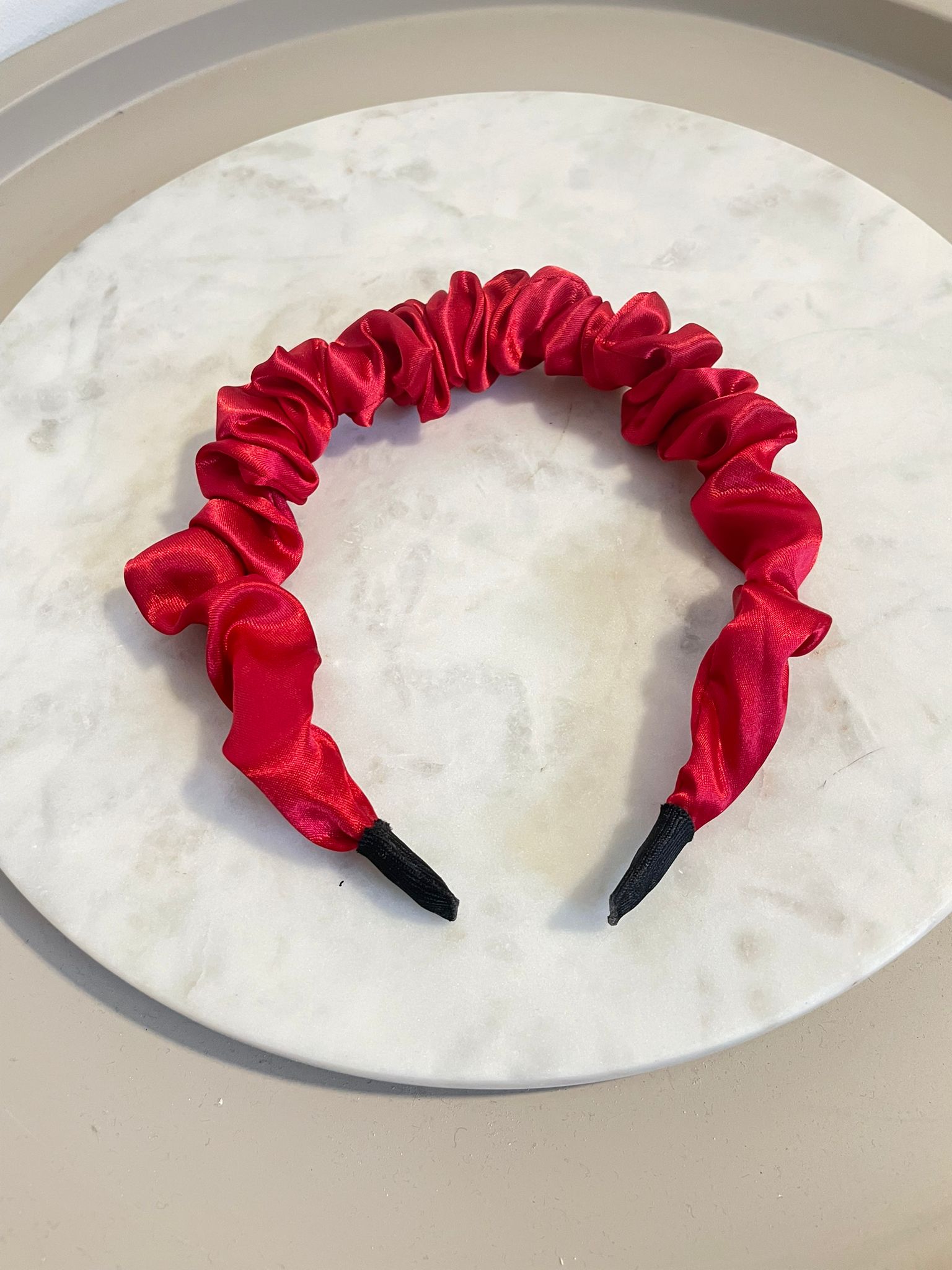 Red Thin Scrunchy Headband