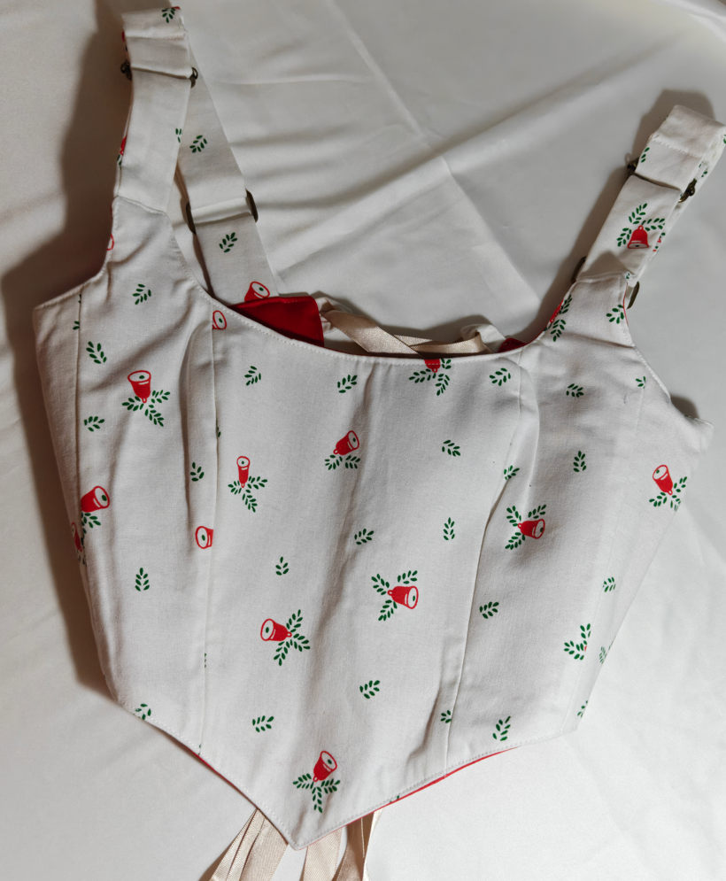 Red &amp; White - Reversible Corset Top - Sample Sale - XXS-XS