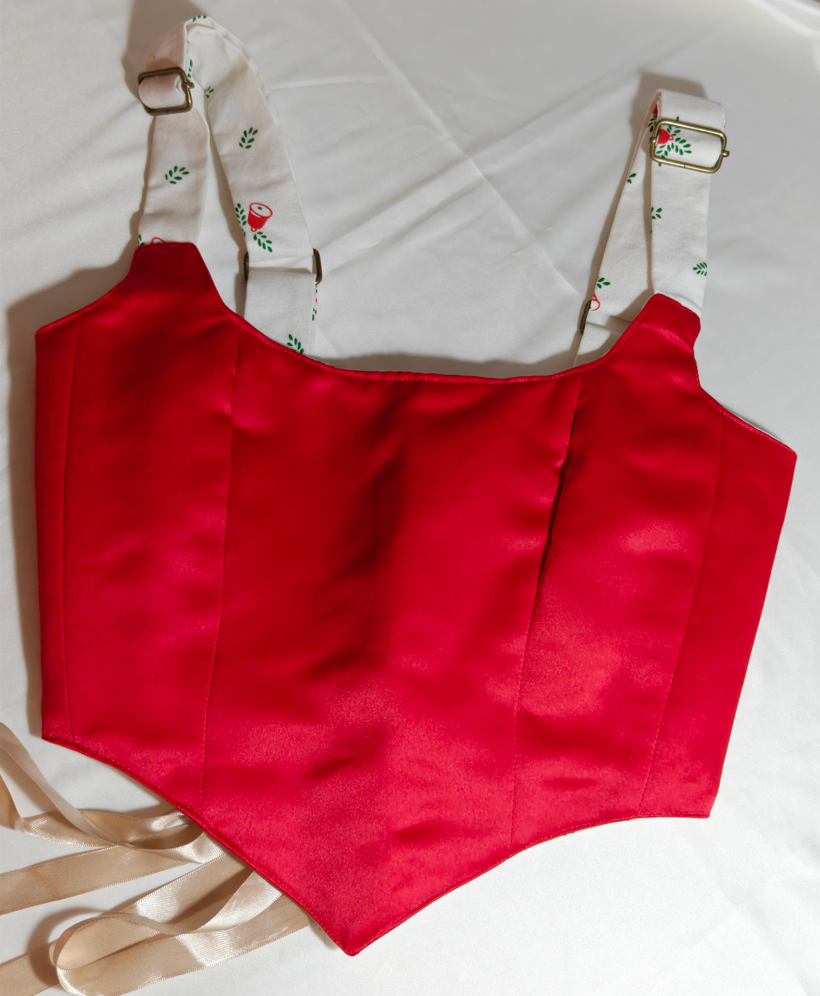 Red &amp; White - Reversible Corset Top - Sample Sale - XXS-XS