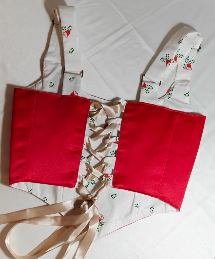 Red &amp; White - Reversible Corset Top - Sample Sale - XXS-XS
