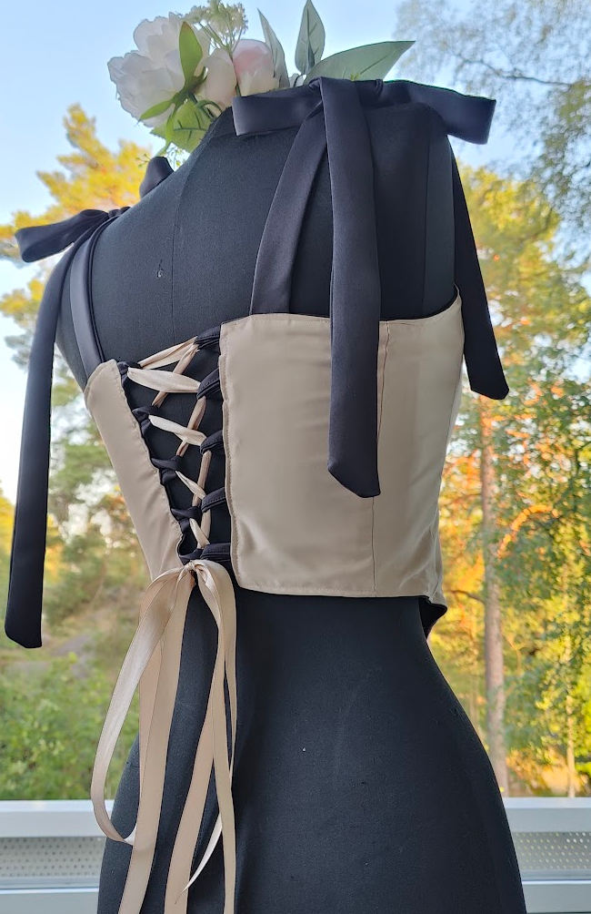 Handmade corset top khaki back side