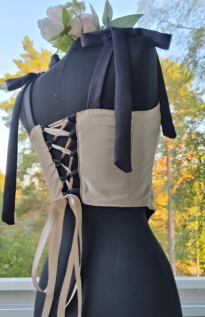 Handmade corset top khaki back side