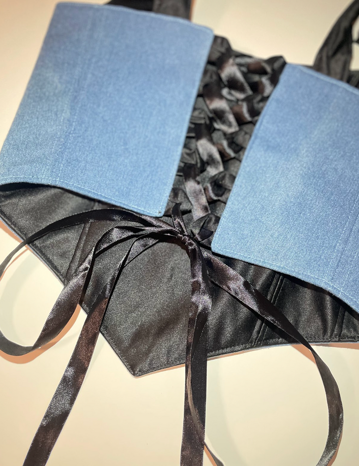 Neea - Denim Reversible Corset Top (Made-to-Order)