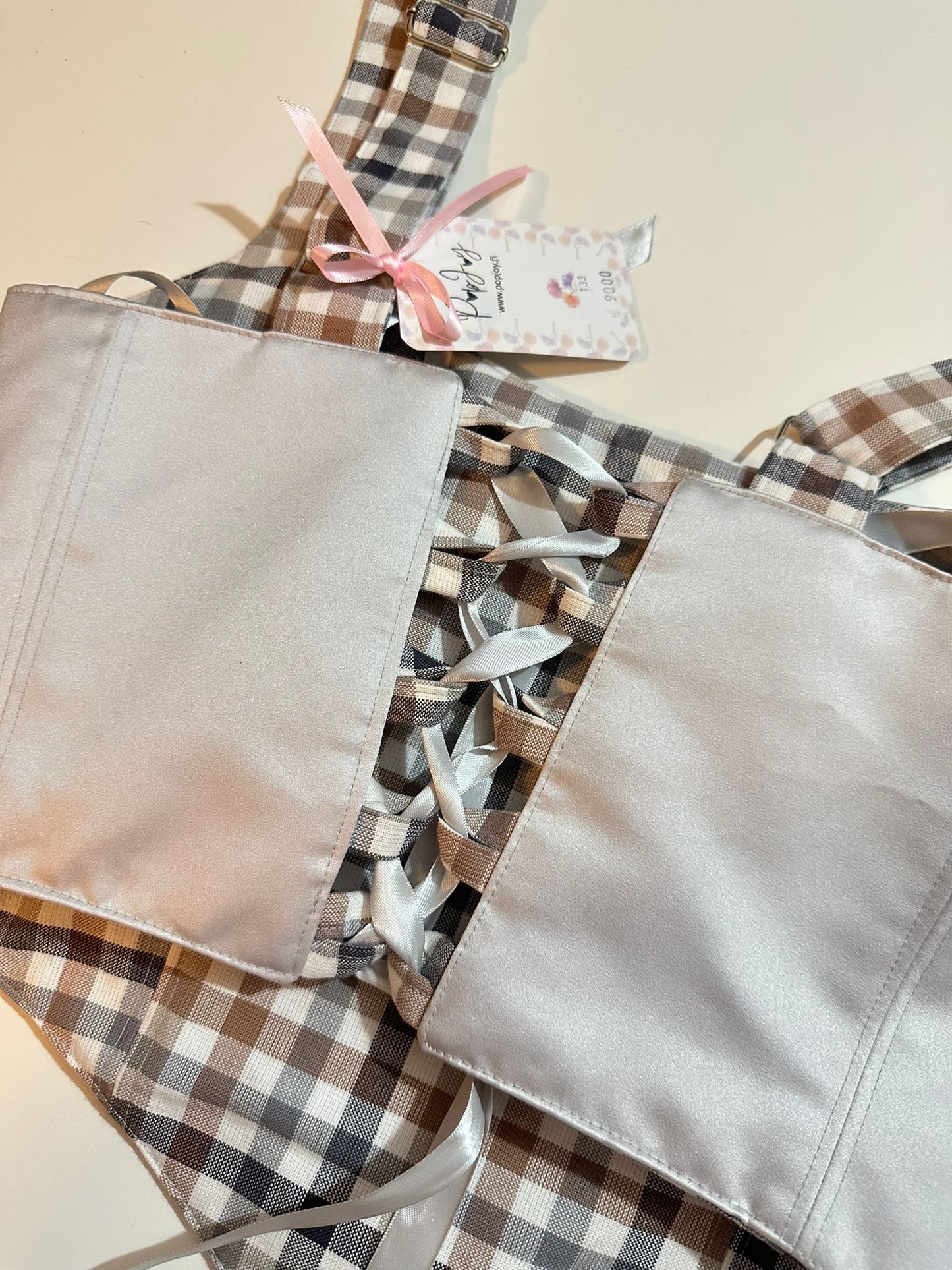 Silver & Checkers - Reversible Corset Top - Sample Sale - M-L
