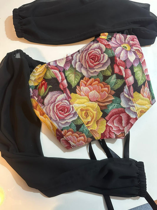 Carnation - Reversible Corset Top - Long Sleeves (Made-to-Order)