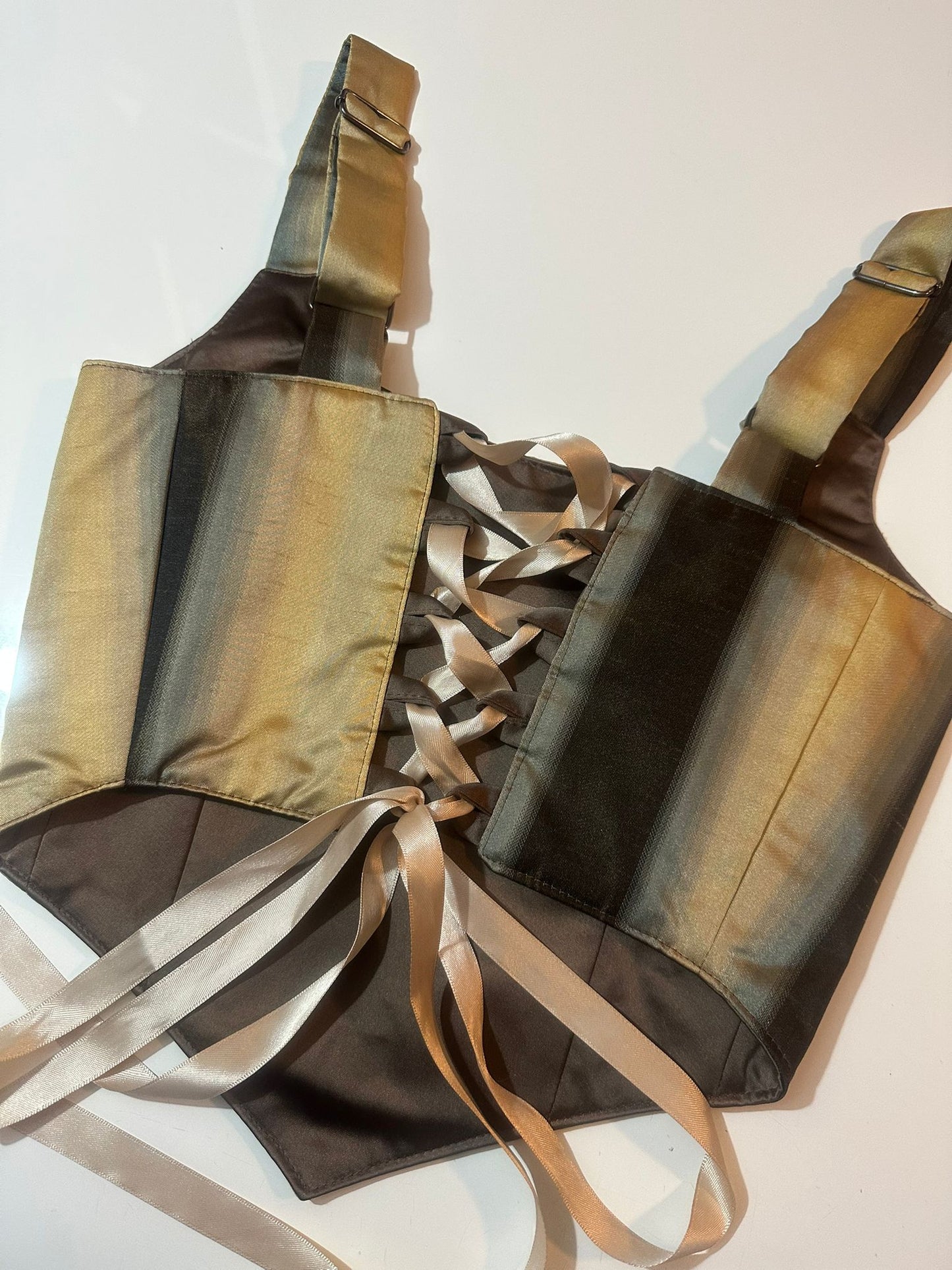 Gold & Brown - Reversible Corset Top - Sample Sale - S-M