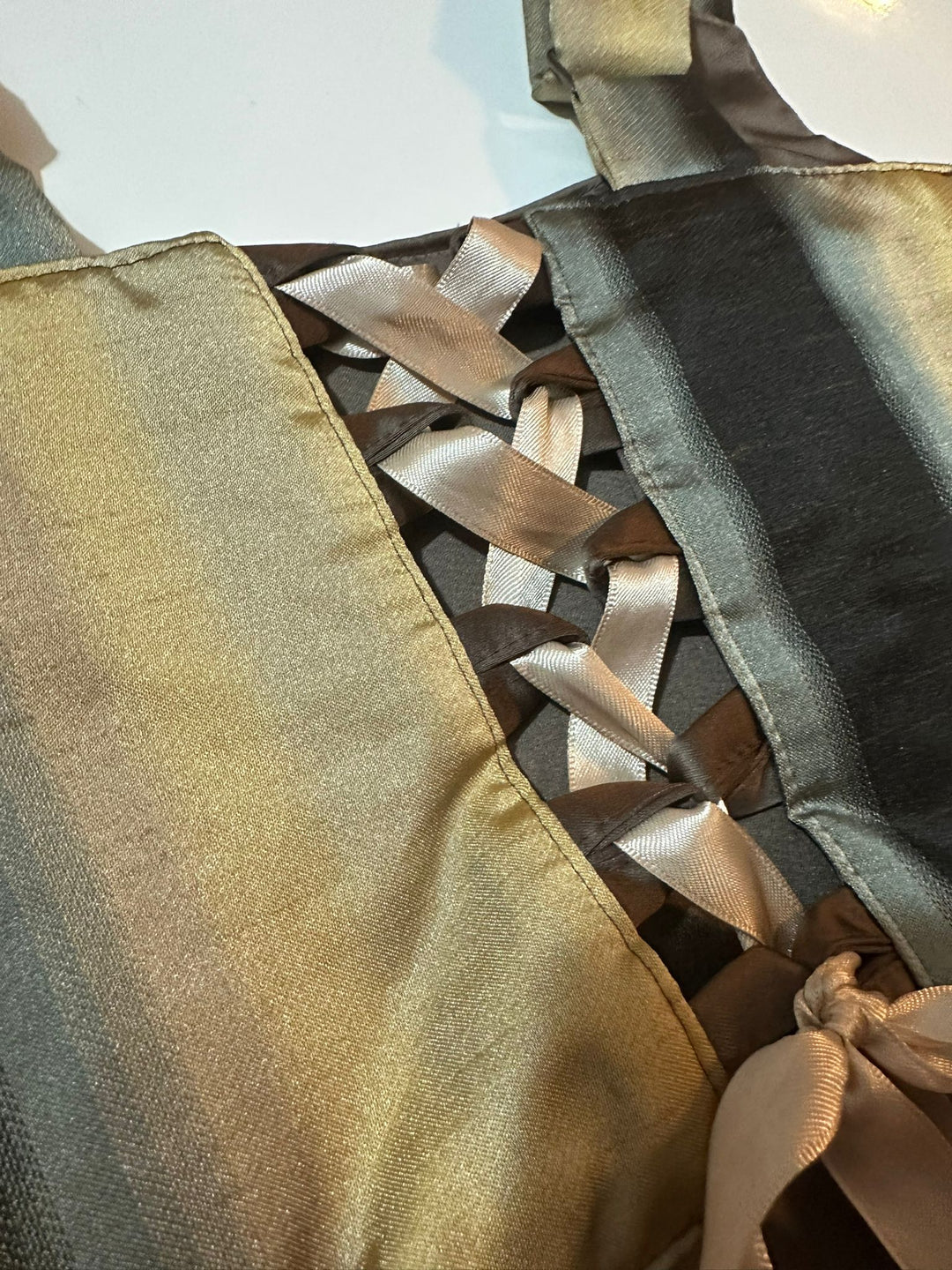 Gold &amp; Brown - Reversible Corset Top - Sample Sale - S-M