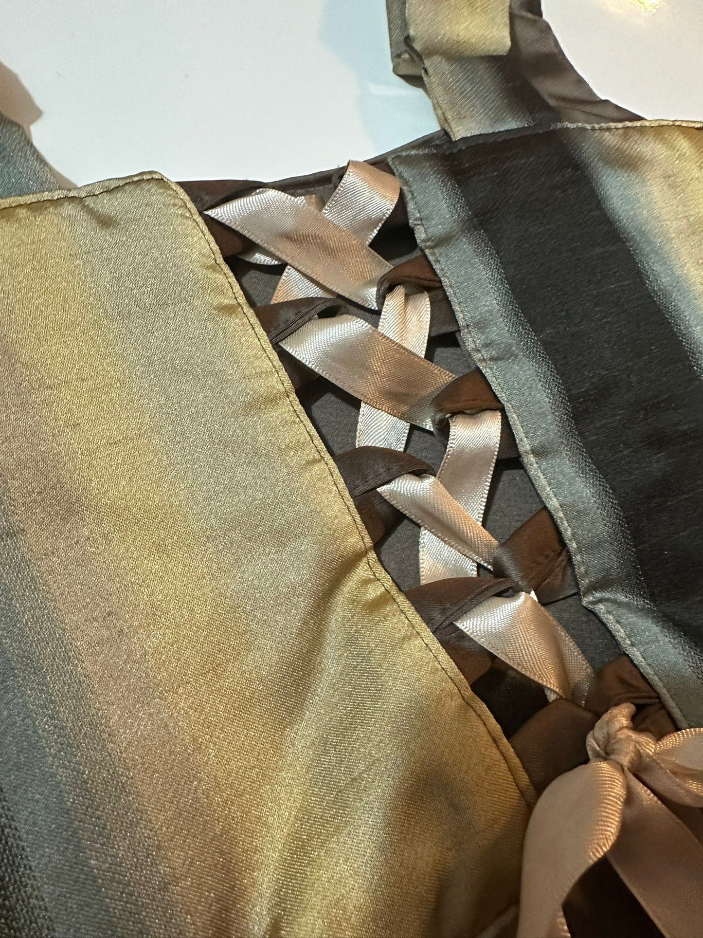 Gold & Brown - Reversible Corset Top - Sample Sale - S-M