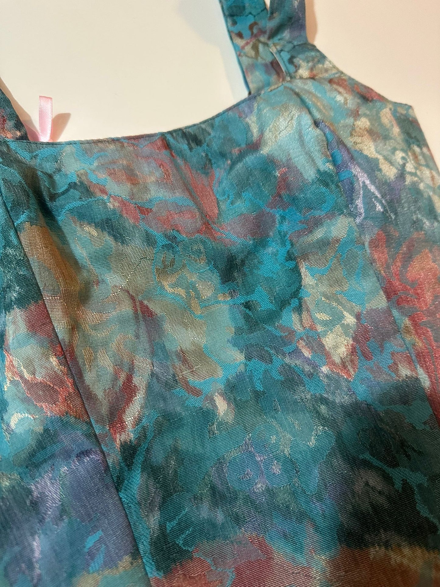 White & Turquoise - Reversible Corset Top - Sample Sale - XXS-XS