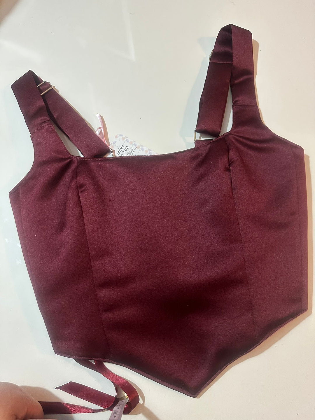 Pink &amp; Wine Red - Reversible Corset Top - Sample Sale - S-M