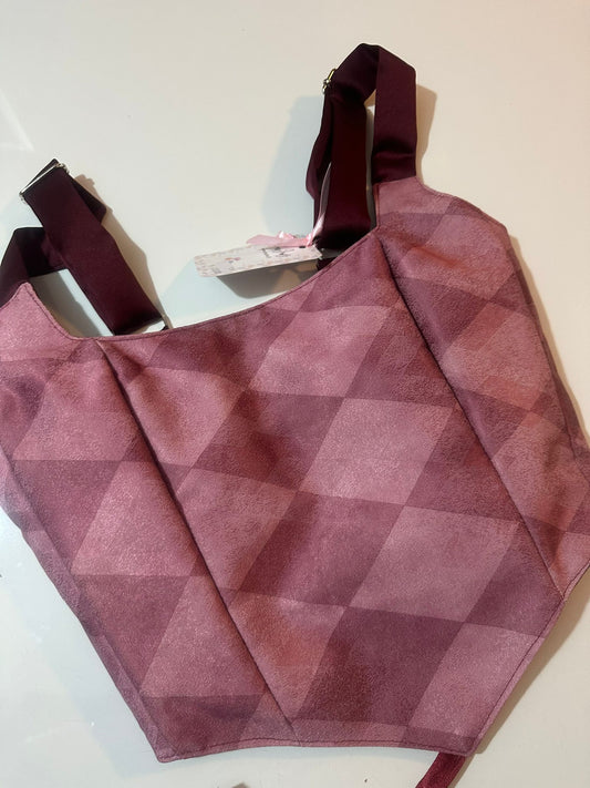 Pink & Wine Red - Reversible Corset Top - Sample Sale - S-M