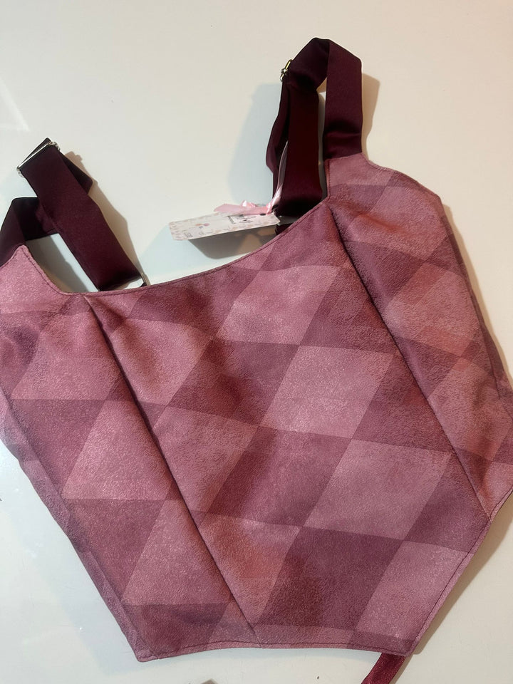 Pink &amp; Wine Red - Reversible Corset Top - Sample Sale - S-M