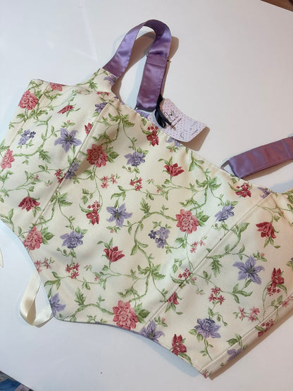 Beige & Purple - Reversible Corset Top - Sample Sale - XL-XXL