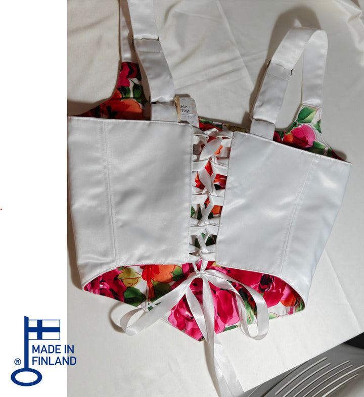 White &amp; Floral - Reversible Corset Top - Sample Sale — made in Finland — view 4