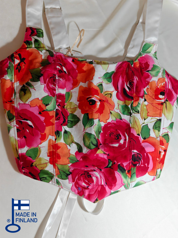 White & Floral - Reversible Corset Top - Sample Sale — made in Finland — view 1
