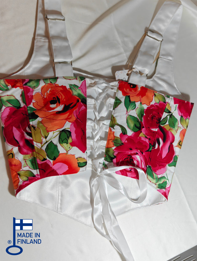 White &amp; Floral - Reversible Corset Top - Sample Sale — made in Finland — view 2