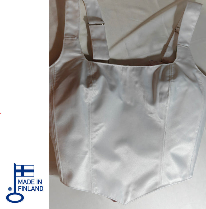 White &amp; Floral - Reversible Corset Top - Sample Sale — made in Finland — view 3