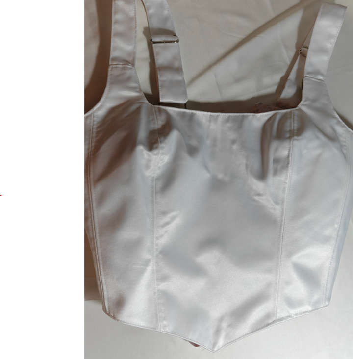 White &amp; Floral - Reversible Corset Top - Sample Sale - S-M