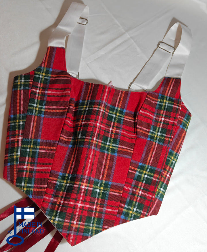 White &amp; Red checkered pattern - Reversible Corset Top - Sample Sale — made in Finland — view 1