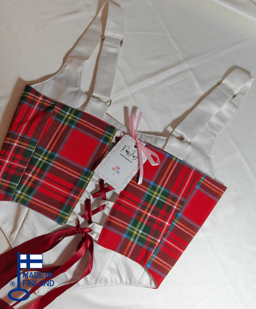 White &amp; Red checkered pattern - Reversible Corset Top - Sample Sale — made in Finland — view 2