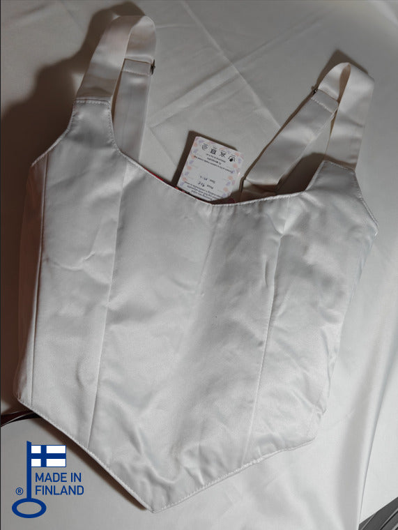 White &amp; Red checkered pattern - Reversible Corset Top - Sample Sale — made in Finland — view 3