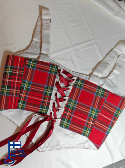 White &amp; Red checkered pattern - Reversible Corset Top - Sample Sale — made in Finland — view 5