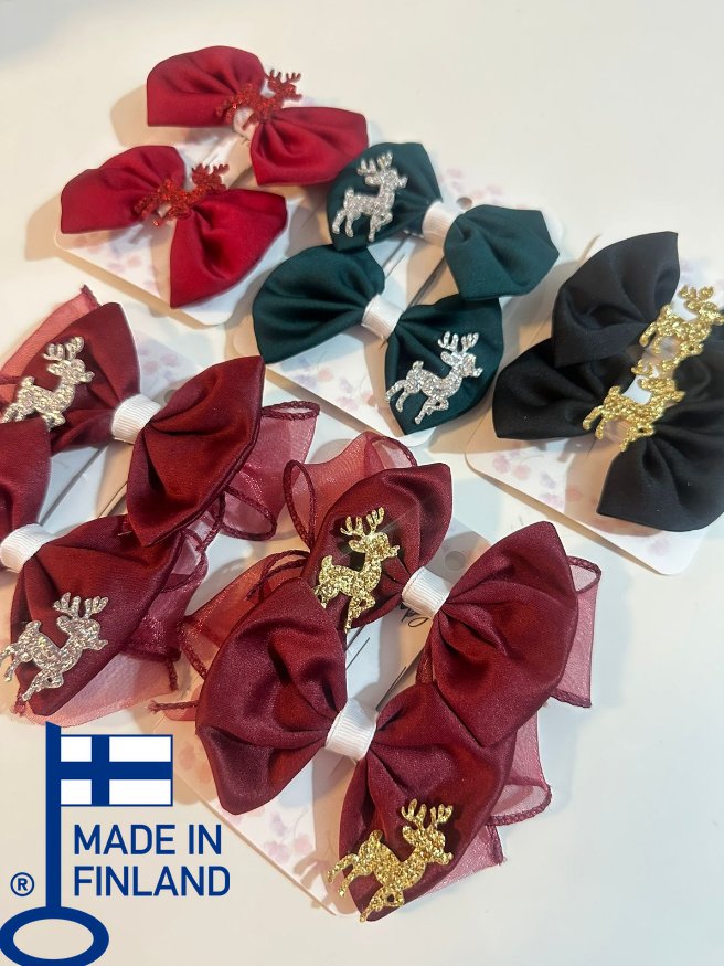 Amelia - Bow Hairclip Pair — handmade hair accessory by PopJoy, Helsinki