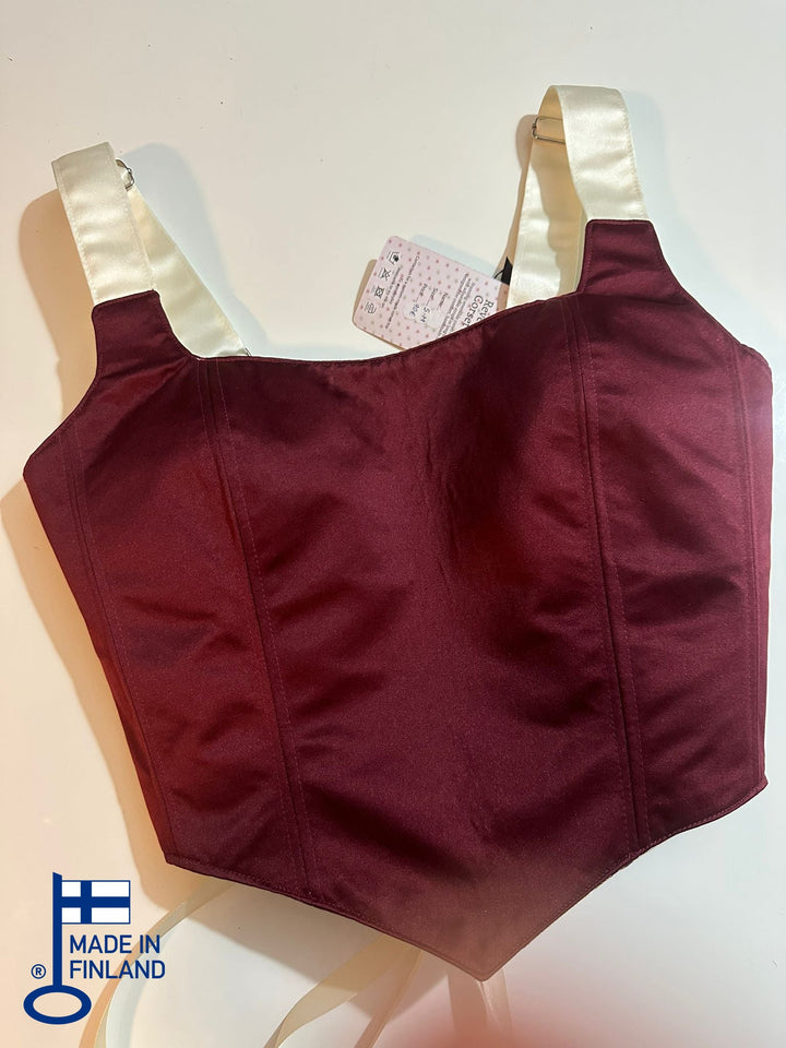 Beige &amp; Wine Red - Reversible Corset Top - Sample Sale - S-M — made in Finland — view 3