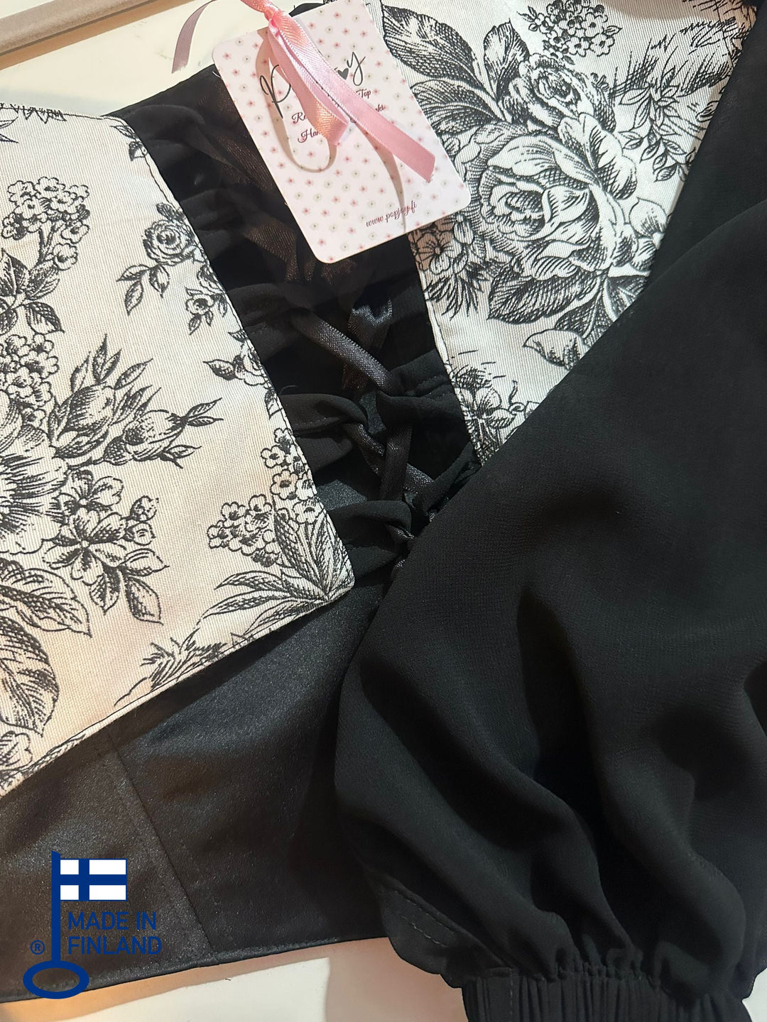 Black Jolie - Reversible Corset Top - Long Sleeves (Ready for Shipping) — made in Finland — view 3