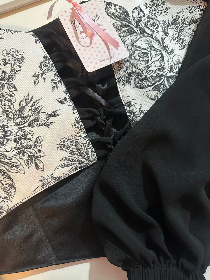 Black Jolie - Reversible Corset Top — reversible corset top handmade in Helsinki by PopJoy