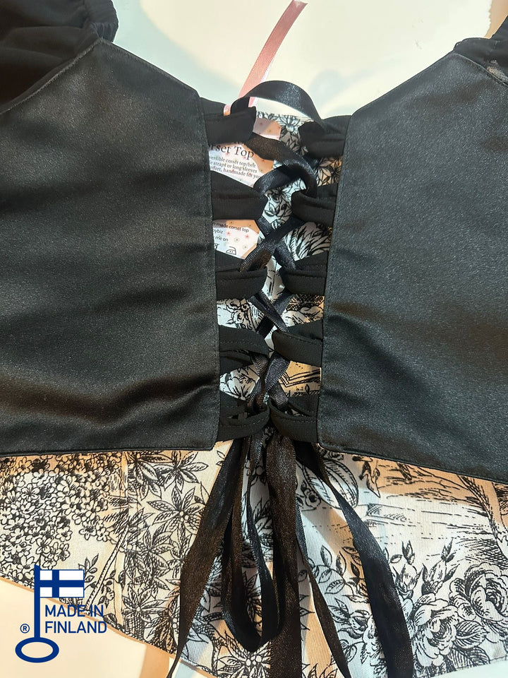 Black Jolie - Reversible Corset Top - Long Sleeves (Ready for Shipping) — made in Finland — view 5