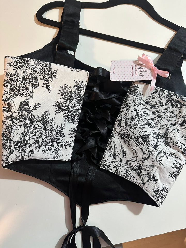 Black Jolie - Reversible Corset Top — reversible corset top handmade in Helsinki by PopJoy
