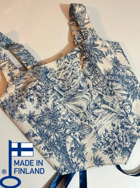 Blue Jolie - Reversible Corset Top (Made-to-Order) — made-to-order — main view · PopJoy handmade