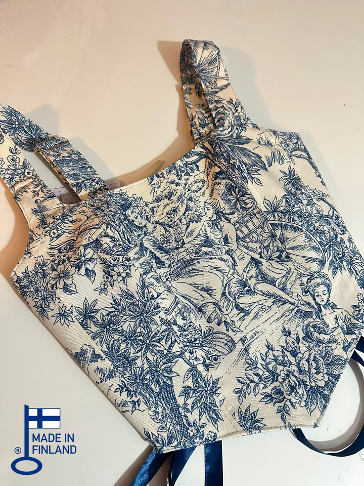 Blue Jolie - Reversible Corset Top (Ready-for-Shipping) — view 1 — made in Finland
