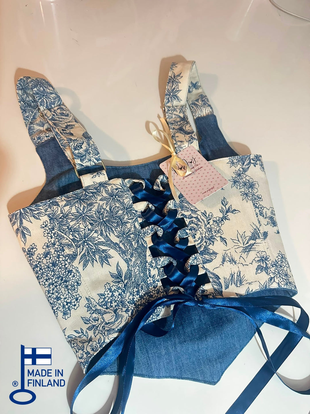 Blue Jolie - Reversible Corset Top (Ready-for-Shipping) — view 3 — made in Finland
