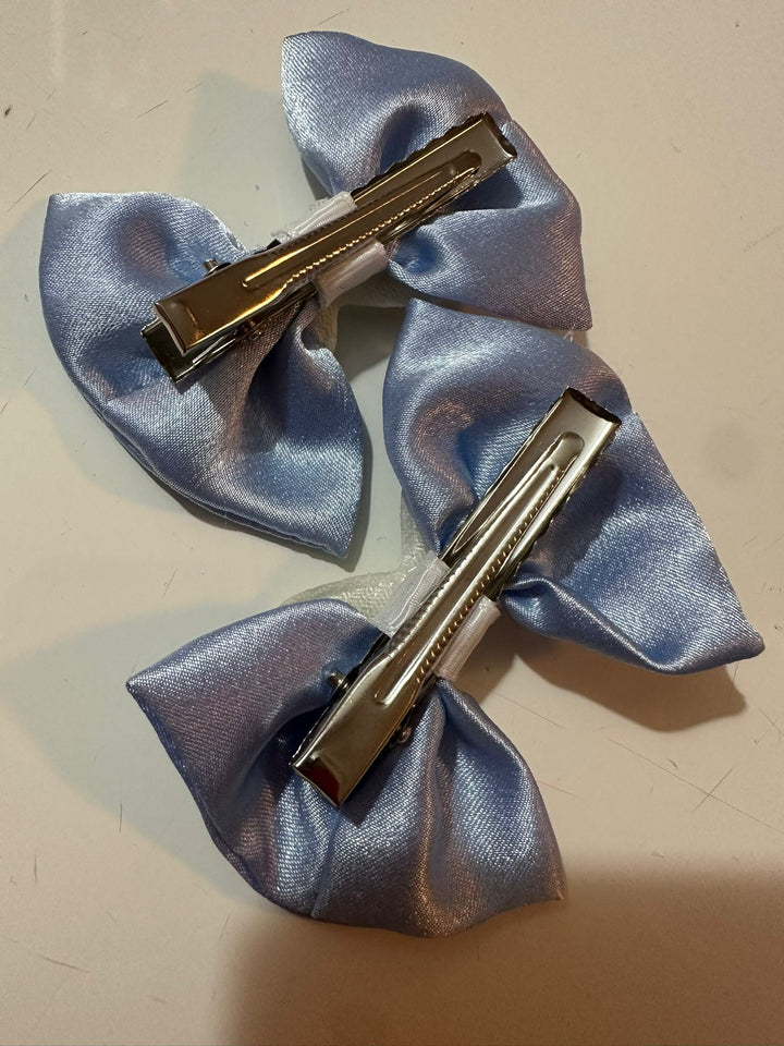 Blue Set - Pair Bow Clip — handmade hair accessory by PopJoy, Helsinki