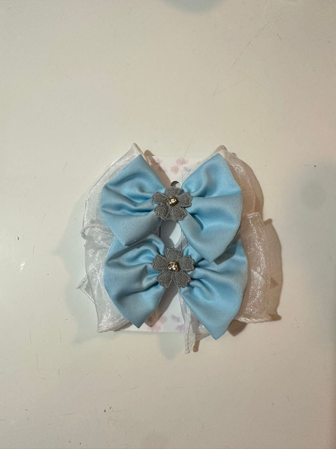 Blue Set - Pair Bow Clip — handmade hair accessory by PopJoy, Helsinki