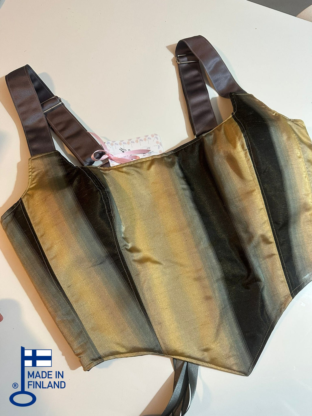 Bronze & Dark Blue - Reversible Corset Top - Sample Sale - M-L — made in Finland — view 1