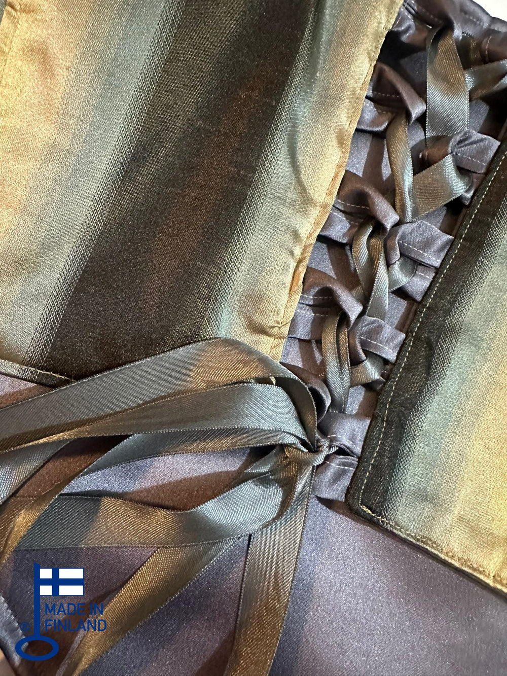 Bronze & Dark Blue - Reversible Corset Top - Sample Sale - M-L — made in Finland — view 2