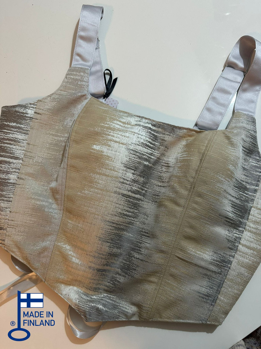 Brushed Silver - Reversible Corset Top - Sample Sale - XL-XXL — made in Finland — view 1